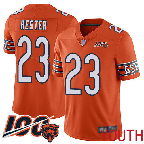 Chicago Bears Limited Orange Youth Devin Hester Alternate Jersey NFL Football #23 100th Season->youth nfl jersey->Youth Jersey